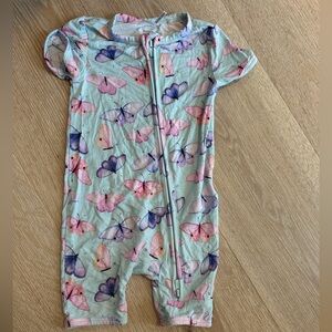 Posh Peanut Pastel Butterfly Zipper Romper Shorts